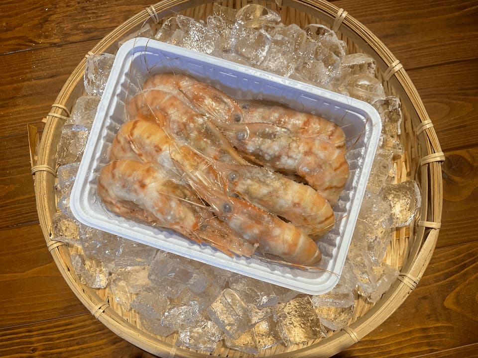 ロシア産ボタンエビ 500g11〜15尾(生食用・訳あり商品)