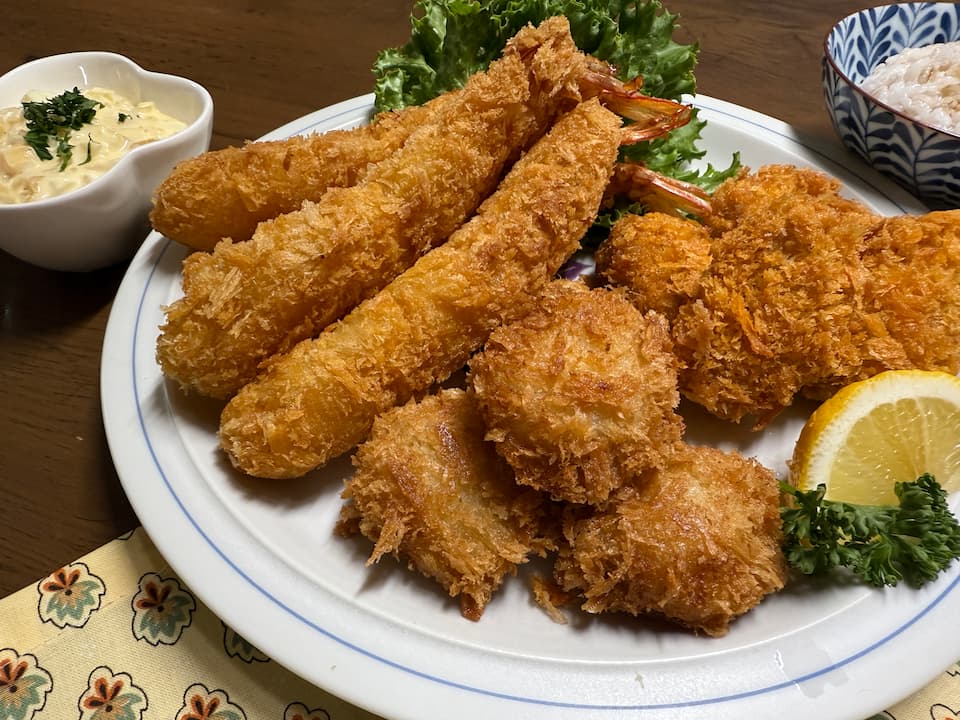 えびなうオリジナル欲張りフライセット(海老・牡蠣・ホタテ)各4個入り