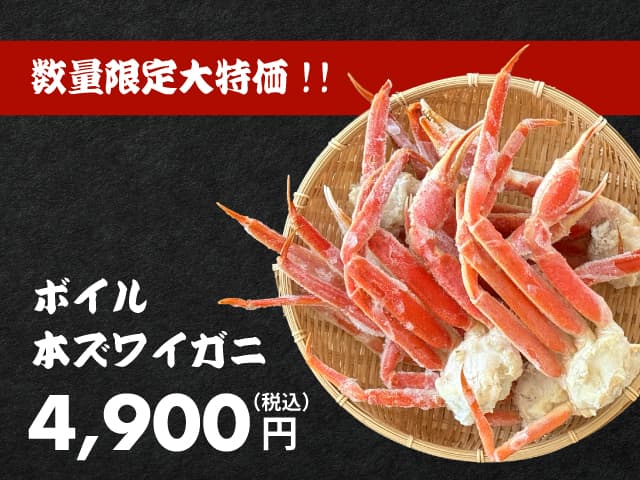外国産 ボイル本ズワイガニ Lサイズ 1kg（5〜6肩）