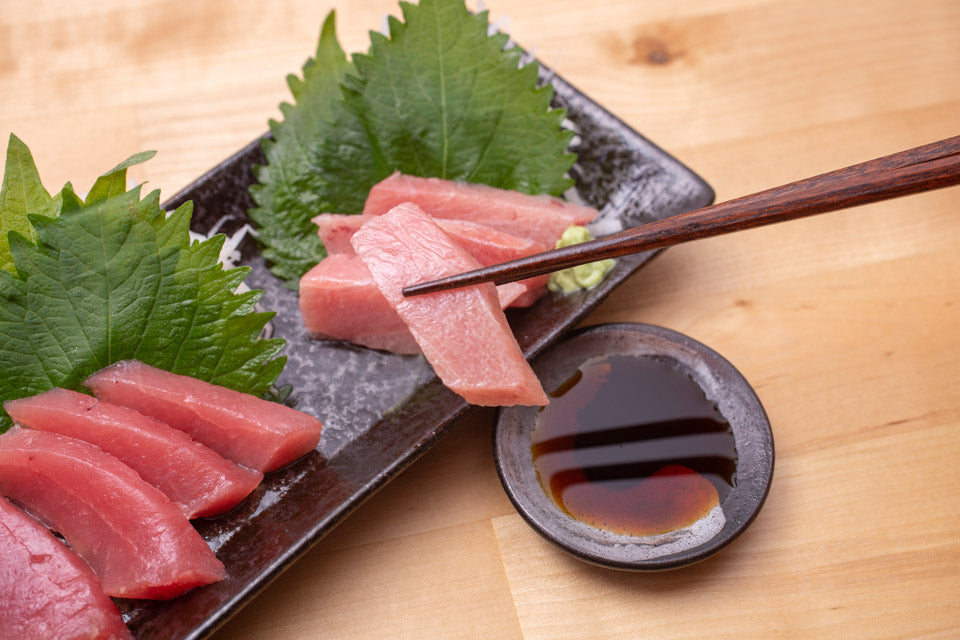 <生食用>宮城県産 天然メバチマグロ赤身柵（当社急速冷凍商品）